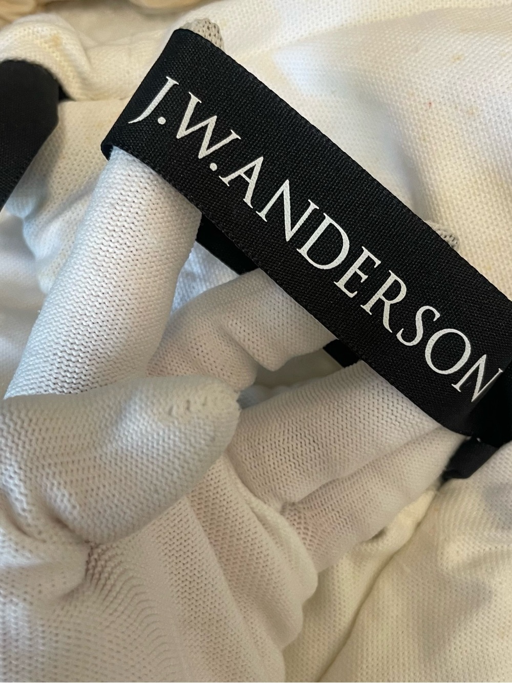 JW ANDERSON Authentic Pierce Black and White Leather Shoulder Bag with Gold Ring - Picture 13 of 13